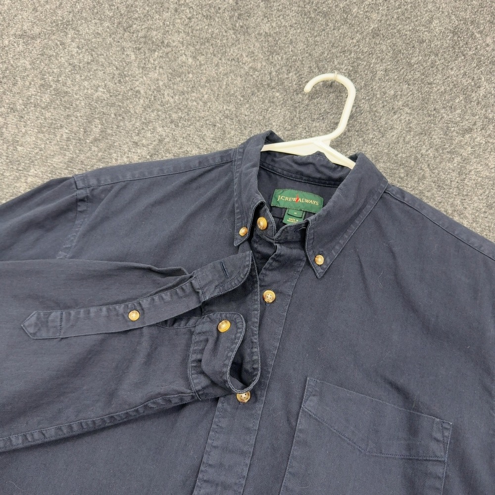 J Crew Shirt Mens M Navy Cotton Button Down Long Sleeve Casual Preppy Classic